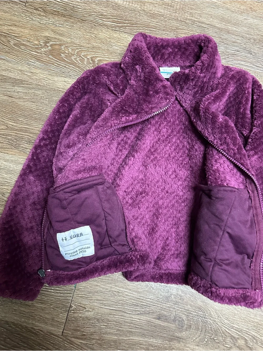 Columbia XS 6 Kids' Plush Fleece Jacket - Purple - Picture 5 of 7